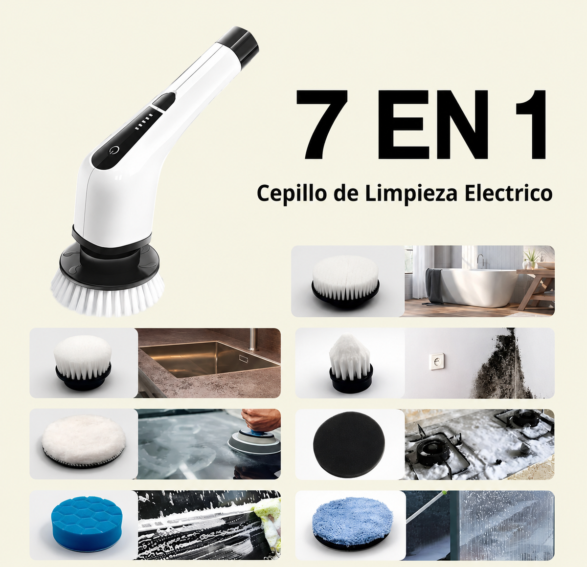 Cepillo Inalámbrico 7 en 1 - 25W 350RPM