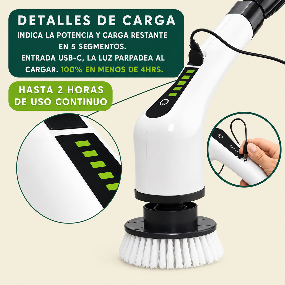 Cepillo Inalámbrico 7 en 1 - 25W 350RPM