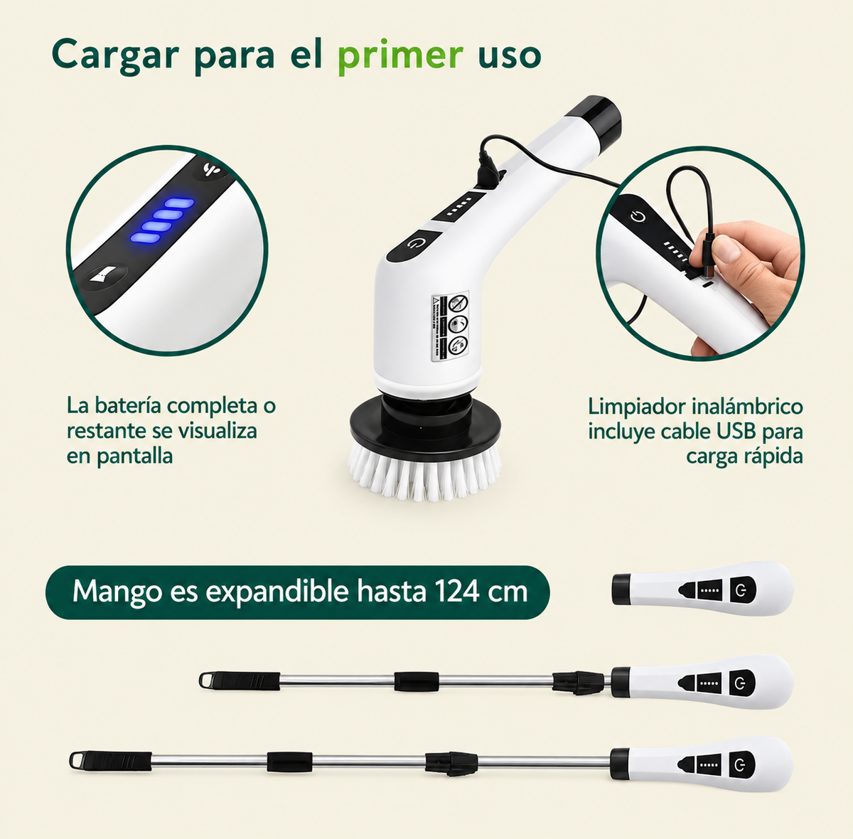Cepillo Inalámbrico 7 en 1 - 25W 350RPM